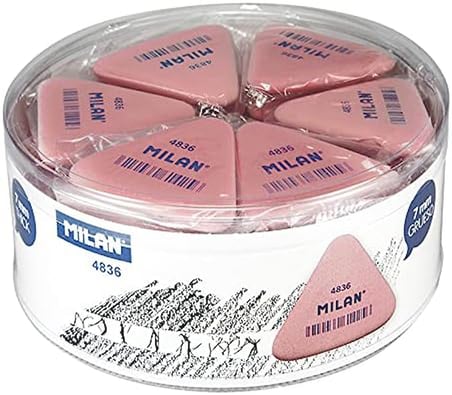Milan Esnek Sentetik Üçgen Silgi Pembe (36 Lı Paket) Pnm4836
