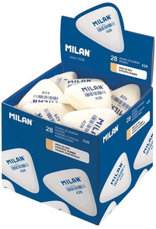 Milan Üçgen Sentetik Silgi Beyaz (28 Li Paket) Cmm428