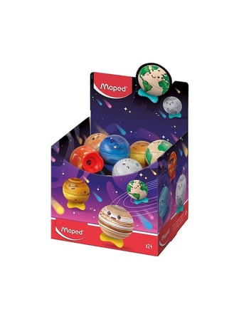Maped Kalemtıraş Gezegen Tek Delikli Display (24 Lü Paket) 051102