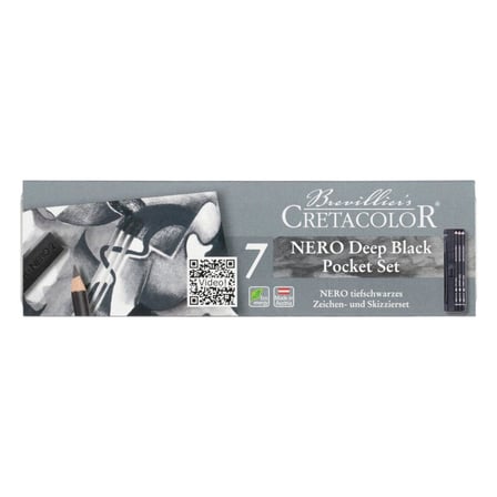 Cretacolor Nero Drawing Set Yağlı Kömür Çizim Seti 7 Parça Metal Kutu 40008