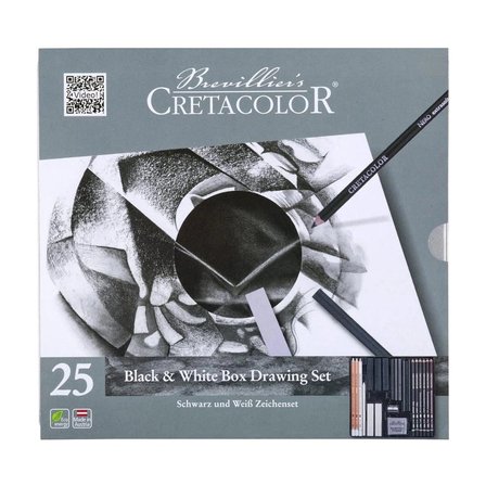 Cretacolor Black White Drawing Set Premium Çizim Seti Metal Kutu 25 Parça 40026
