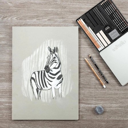 Cretacolor Black White Drawing Set Premium Çizim Seti Metal Kutu 25 Parça 40026