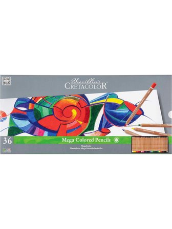 Cretacolor Megacolor Kalın Kuru Boya Kalemi Seti 36 Renk Metal Kutu 29036