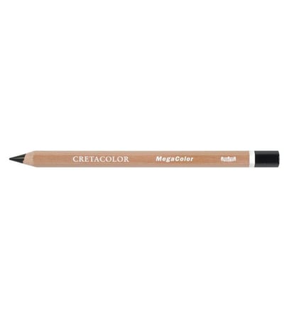 Cretacolor Megacolor Kalın Kuru Boya Kalemi Ivory Black (12 Li Paket) 29250