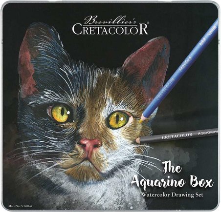 Cretacolor Aquarino Box Sulandırılabilir Kuru Boya Kalemi Seti 24 Renk Metal Kutu 40046