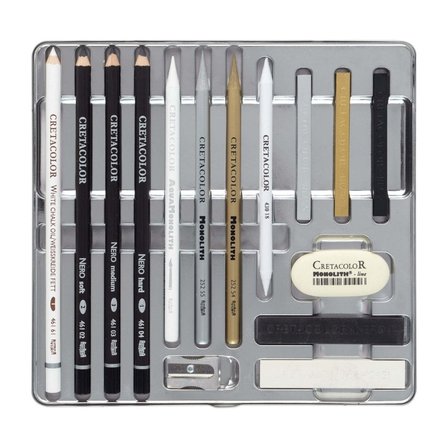 Cretacolor Diamond Box Luxury Drawing Premium Çizim Seti 15 Parça Metal Kutu 40047