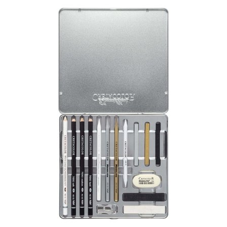 Cretacolor Diamond Box Luxury Drawing Premium Çizim Seti 15 Parça Metal Kutu 40047