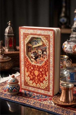 Vagon 3D Etnik Desen Temalı Defter (Karışık Renk, 1 Adet)