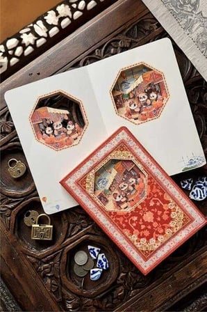 Vagon 3D Etnik Desen Temalı Defter (Karışık Renk, 1 Adet)