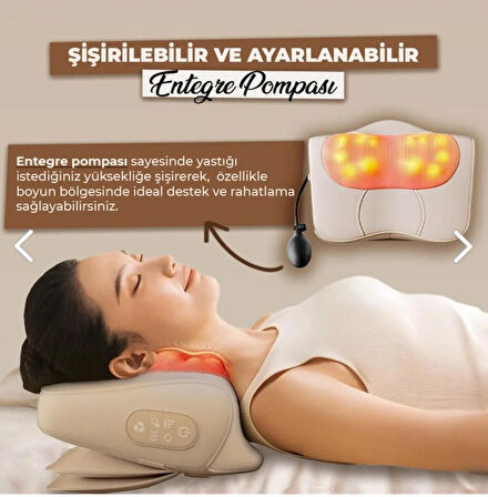 RLX40 Taşınabilir Şişirilebilir Ovmalı Isıtmalı Masaj Yastığı Boyun, Bel ve Sırt Şarjlı Masaj Aleti