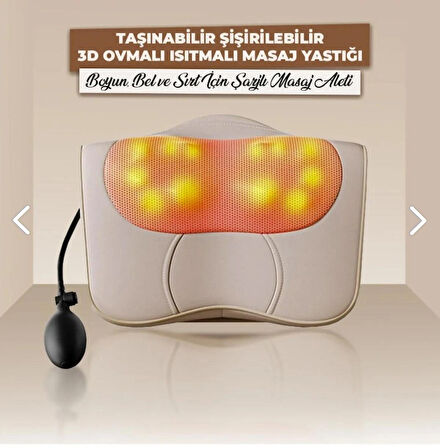 RLX40 Taşınabilir Şişirilebilir Ovmalı Isıtmalı Masaj Yastığı Boyun, Bel ve Sırt Şarjlı Masaj Aleti
