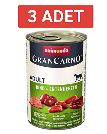 Animonda GranCarno Sığır Etli ve Ördekli Yetişkin Köpek Konservesi 400gr x 3 Adet