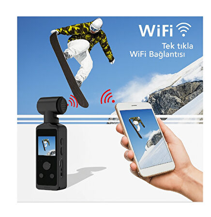 QASUL 4K HD 270 ° Dönebilir 1.3in  Ekran  Su Geçirmez Kılıflı Kask Motosiklet Doğa Sporları