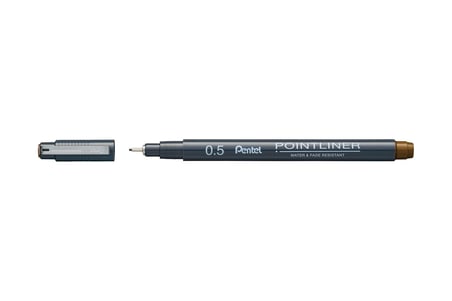Pentel Fiber Uçlu Yazı Kalemi İnce Uç 0,5 Mm Kahverengi (12 Li Paket) S20P-5Sp