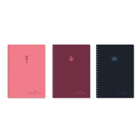 Faber-Castell Defter Spiralli Plastik Kapak Aqua 80 Yaprak Kareli (3 Lü Paket) 5075000510000