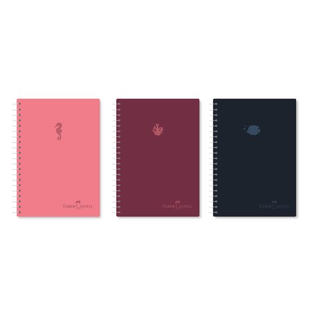 Faber-Castell Defter Spiralli Plastik Kapak Aqua 100 Yaprak Kareli (3 Lü Paket) 5075000512000