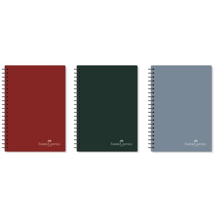 Faber-Castell Defter Spiralli Plastik Kapak Koyu Renkler 80 Yaprak Çizgili (3 Lü Paket) 5075000517000
