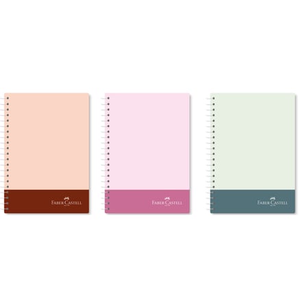 Faber-Castell Defter Spiralli Plastik Kapak Bicolor 80 Yaprak Kareli (3 Lü Paket) 5075000522000