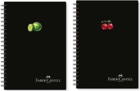 Faber-Castell Karton Kapak Disco Meyveler Defter 100 Yaprak Çizgili (Karışık Renk, 1 Adet)