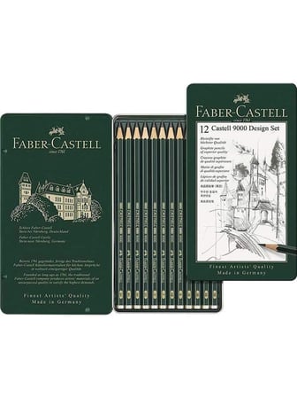 Faber-Castell 9000 Design Dereceli Kurşun Kalem Seti 12’li 5B-5H