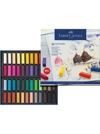 Faber-Castell Goldfaber Mavi Kutu Soft Pastel Boya Yarım 48 Renk