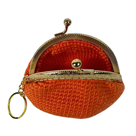 Uretti - Öznur 7392 El Örgüsü Düz Renk Mini Bozuk Para Cüzdanı