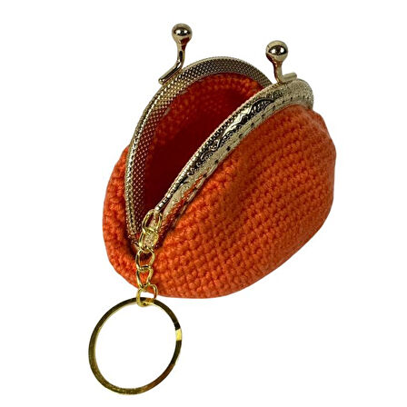 Uretti - Öznur 7392 El Örgüsü Düz Renk Mini Bozuk Para Cüzdanı