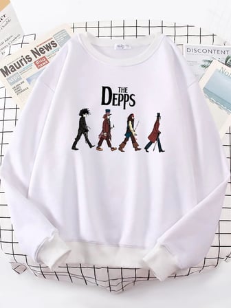 Edward Scissorhands sihirbaz korsan beyefendi kazak kadınlar Harajuku rahat Hoody moda yumuşa