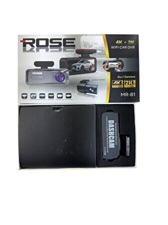 Rose MR-81 2 Kameralı Led Ekranlı Gece Görüşlü 4K+2K Araç İçi Ve Arka Wi-Fi Uzaktan İzleme Kamera