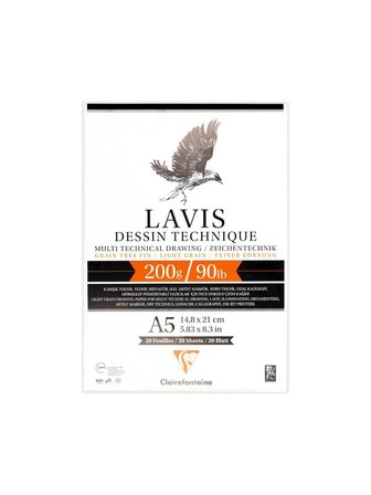 Clairefontaine Multiteknik Lavis Yapışkanlı Çizim Defteri A5 200gr 20 Sayfa