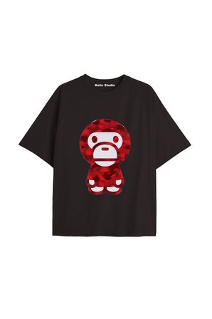 UNİSEX Bay Bape Desenli Siyah Yazlık T-shirt