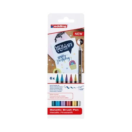 Edding Fırça Uçlu Kalem Metalik 6 Renk Set