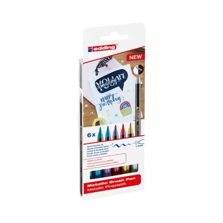 Edding Fırça Uçlu Kalem Metalik 6 Renk Set