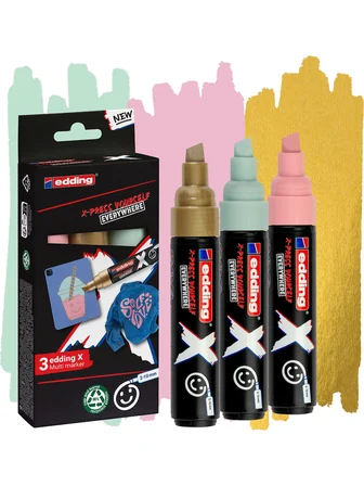 Edding X Markör Kalem 3 Lü Set Pastel Colours
