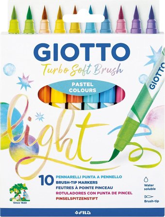 Giotto Turbo Brush Fırça Uç 10 Renk Keçeli Kalem