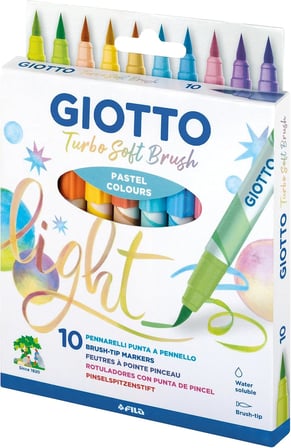Giotto Turbo Brush Fırça Uç 10 Renk Keçeli Kalem