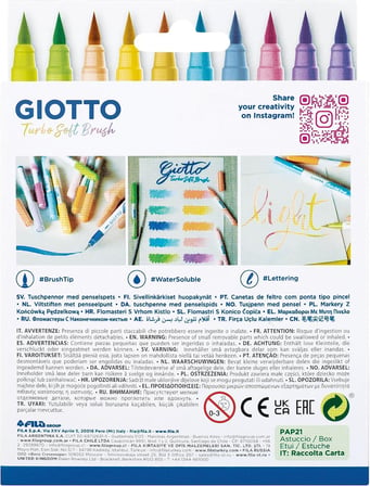 Giotto Turbo Brush Fırça Uç 10 Renk Keçeli Kalem