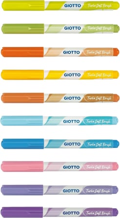 Giotto Turbo Brush Fırça Uç 10 Renk Keçeli Kalem