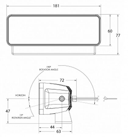 Lumitec Maxillume h60 güverte aydınlatma lambası Braketli