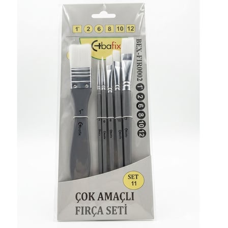 Bafix Fırça Seti Gri (1,2,6,8,10,12) 6 Lı Fır0002
