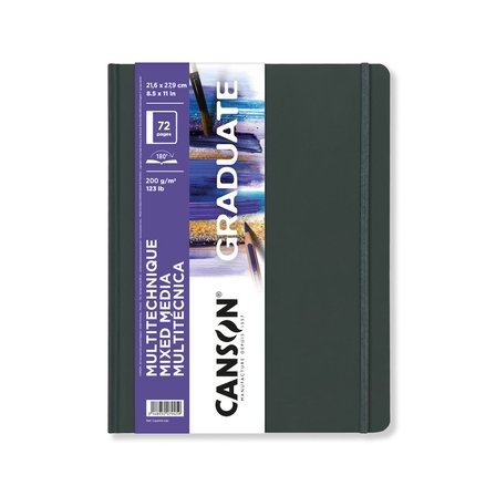 Canson Grd Mix Sert Kapak Çizim Defteri Beyaz 200 Gram Dikey 21,6X27,9 Cm72 Sayfa