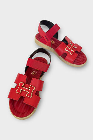 Kadın Önü ve Arkası Açık Yazlık Sandalet KIRMIZI