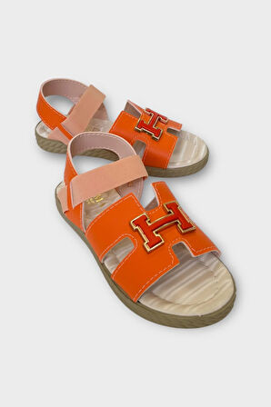 Kadın Önü ve Arkası Açık Yazlık Sandalet TURUNCU