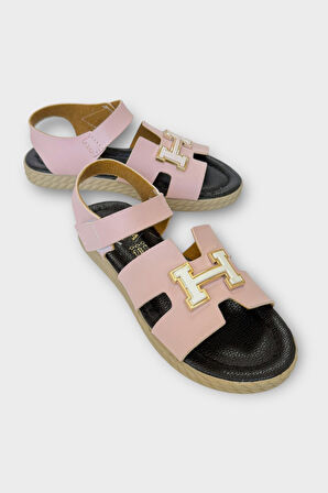 Kadın Önü ve Arkası Açık Yazlık Sandalet PUDRA