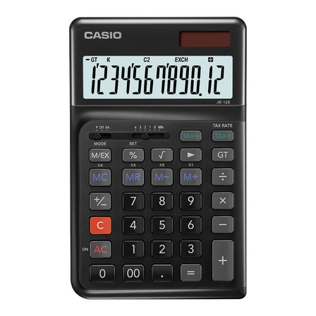 Casio Hesap Makinesi 12 Hane Je-12E-Bk Masaüstü