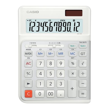 Casio Hesap Makinesi 12 Hane De-12E-We Masaüstü