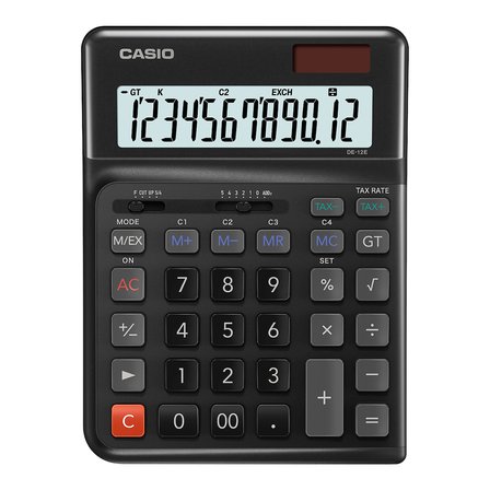 Casio Hesap Makinesi 12 Hane De-12E-Bk Siyah Masaüstü