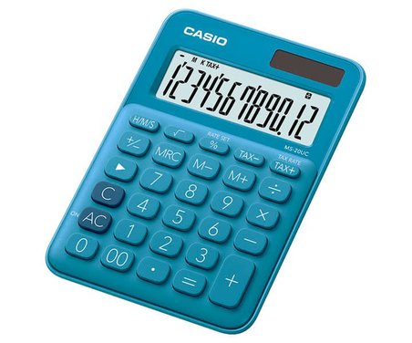 Casio Ms-20Uc-Bu Renkli Masa Tipi 12 Hane Hesap Makinesi