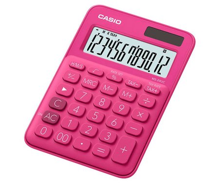 Casio Hesap Makinesi 12 Hane Ms-20Uc-Rd Renkli Masaüstü