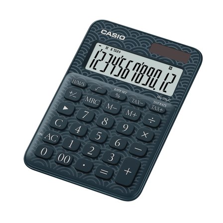Casio Hesap Makinesi 12 Hane Ms-20Uc-Jbu Lacivert Desenli Masaüstü